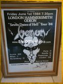 VENOM 7 Dates Of Hell Tour Poster
